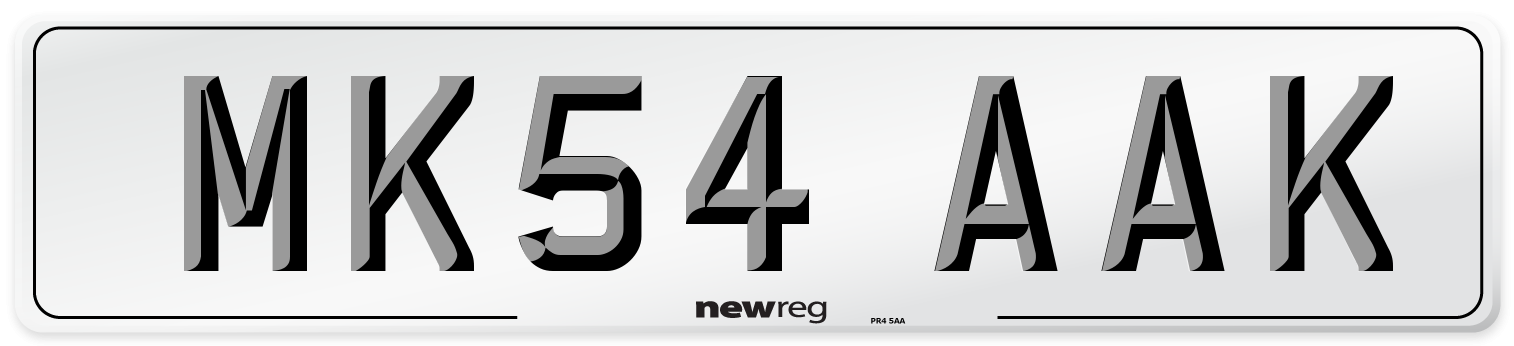 MK54 AAK Number Plate from New Reg